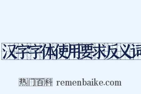汉字字体使用要求反义词是什么意思的图片